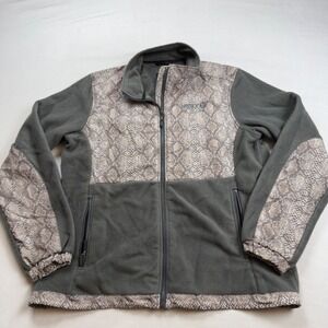 Hooey Women's XL Fleece Jacket Full Zip Rattlesnake Print Olive Drab